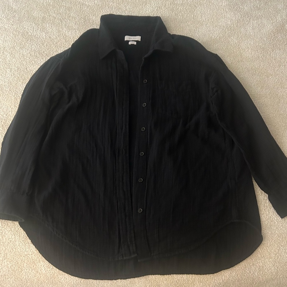 Aritzia Little Moon AirPlush Cotton Sail Shirt – Black